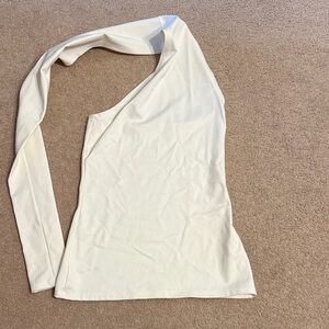 Elegant Cream One-Shoulder Blouse